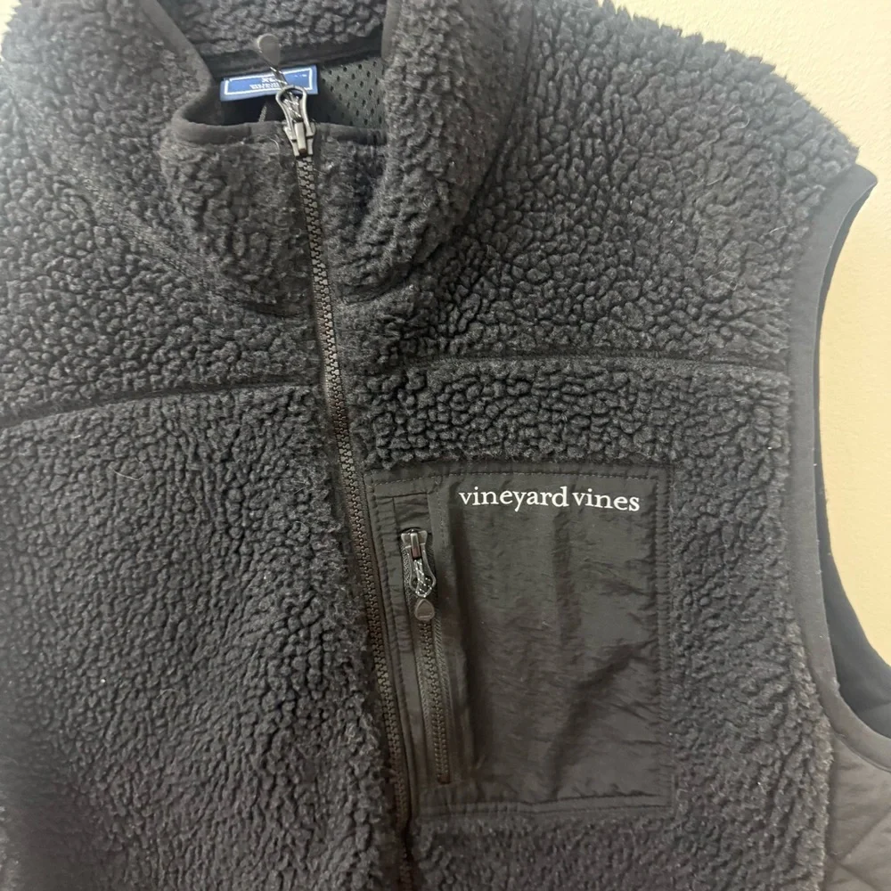 Vineyard Vines Sherpa SuperShep Vest Black Mens Xl